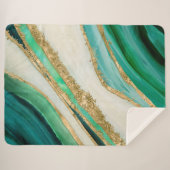 Smaragdgrüne Aquarell und Gold Sherpadecke (Vorderseite (Horizontal))
