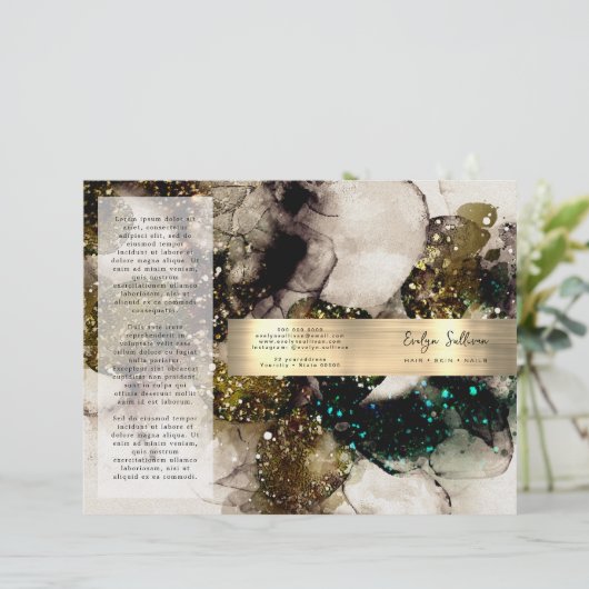 smaragdgrüne Aquarellbroschüre (Stehend Vorderseite)