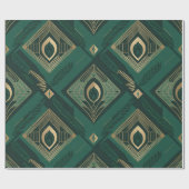 Smaragdgrüne Art Deco Geometrische Geschenkpapier (Flach)