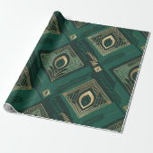 Smaragdgrüne Art Deco Geometrische Geschenkpapier (Ungerollt)