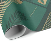 Smaragdgrüne Art Deco Geometrische Geschenkpapier (Rolleneckpunkt)