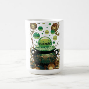 Smaragdgrüne Ausreden-Kessel-Grafik-T-Shirt Kaffeetasse