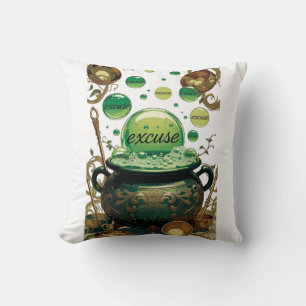 Smaragdgrüne Ausreden-Kochtopf-Grafik-T-Shirt Kissen