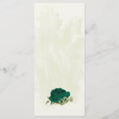 smaragdgrüne beige Blume botanische Hochzeit Menükarte (Rückseite)