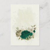 smaragdgrüne beige Blume Hochzeitsdetails Begleitkarte (Rückseite)