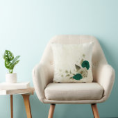 smaragdgrüne beige Blume Kissen (Stuhl )