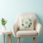 smaragdgrüne beige Blume Kissen (Stuhl )