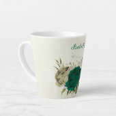 smaragdgrüne beige Blume Milchtasse (Linke Ecke)