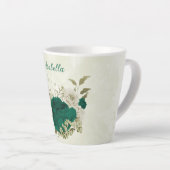 smaragdgrüne beige Blume Milchtasse (Rechte Ecke)
