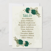 smaragdgrüne beige Blume Sitzkarte Einladung (Vorderseite)