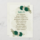 smaragdgrüne beige Blume Sitzkarte Einladung (Vorne/Hinten)