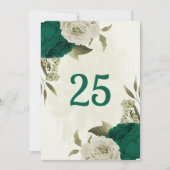 smaragdgrüne beige Blume Tischnummer (Vorderseite)