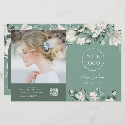 smaragdgrüne Bifold-Broschüre (Vorne/Hinten)