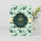 Smaragdgrüne Blätter und Minze Rose muslimische Ho Einladung (Stehend Vorderseite)