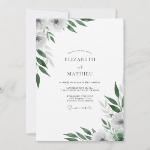 Smaragdgrüne Blätterhochzeit Einladung