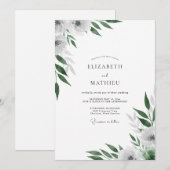 Smaragdgrüne Blätterhochzeit Einladung (Vorne/Hinten)