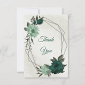 smaragdgrüne Blume botanisch Dankeskarte (Vorderseite)