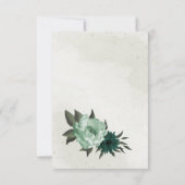 smaragdgrüne Blume botanisch Dankeskarte (Rückseite)