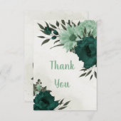 smaragdgrüne Blume botanisch Dankeskarte (Vorne/Hinten)