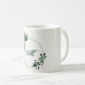 smaragdgrüne Blume botanisch Kaffeetasse (VorderseiteRechts)