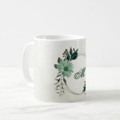 smaragdgrüne Blume botanisch Kaffeetasse (Vorderseite Links)