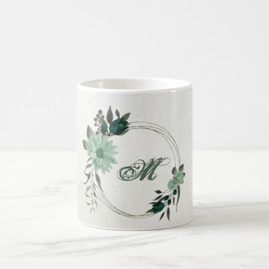 smaragdgrüne Blume botanisch Kaffeetasse (Mittel)