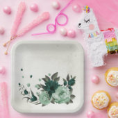 smaragdgrüne Blume botanisch Pappteller (Party)