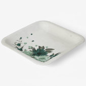 smaragdgrüne Blume botanisch Pappteller (Gewinkelt)