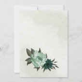 smaragdgrüne Blume botanisch Save The Date (Rückseite)