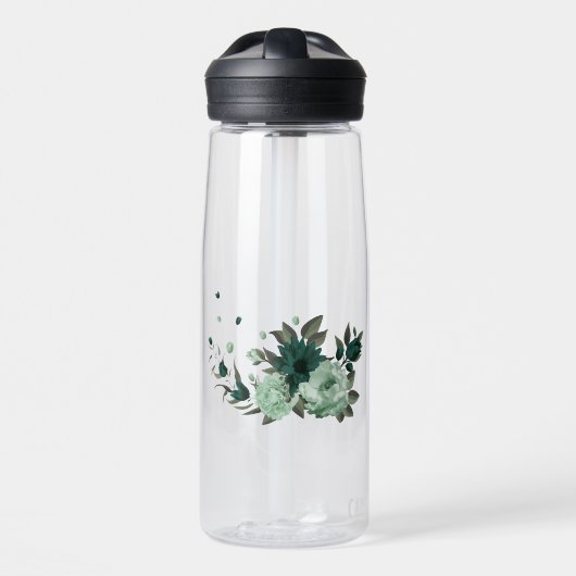smaragdgrüne Blume botanisch Trinkflasche (Vorne)