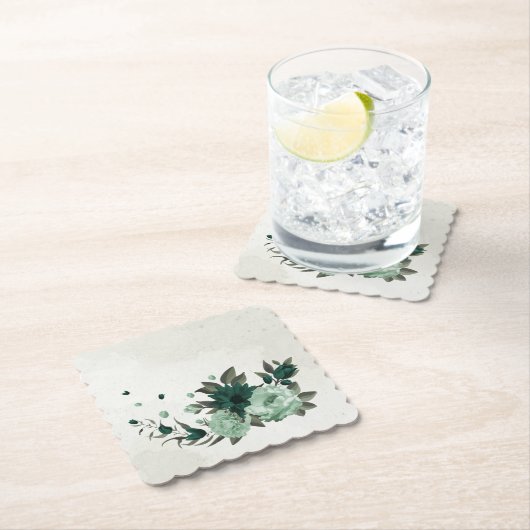 smaragdgrüne Blume botanisch Untersetzer (Vor Ort)