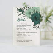 smaragdgrüne Blume botanische Hochzeit Begleitkarte (Stehend Vorderseite)
