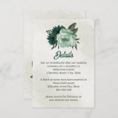 smaragdgrüne Blume botanische Hochzeit Begleitkarte (Vorne/Hinten)
