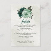 smaragdgrüne Blume botanische Hochzeit Begleitkarte (Vorderseite)