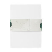 smaragdgrüne Blume botanische Hochzeit Einladungsbanderole (Rückseitenbeispiel)