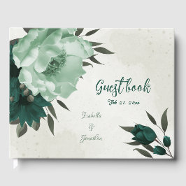 smaragdgrüne Blume botanische Hochzeit Gästebuch