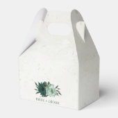 smaragdgrüne Blume botanische Hochzeit Geschenkschachtel (Rückseite)