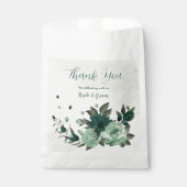 smaragdgrüne Blume botanische Hochzeit Geschenktütchen (Vorderseite)