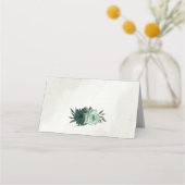 smaragdgrüne Blume botanische Hochzeit Platzkarte (Rückseite)