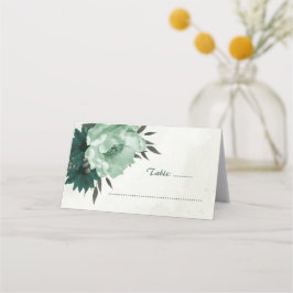 smaragdgrüne Blume botanische Hochzeit Platzkarte