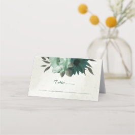 smaragdgrüne Blume botanische Hochzeit Platzkarte