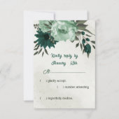 smaragdgrüne Blume botanische Hochzeit RSVP Karte (Vorderseite)