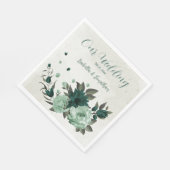 smaragdgrüne Blume botanische Hochzeit Serviette (Ecke)
