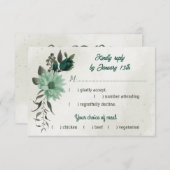 smaragdgrüne Blume botanische Wahl RSVP Karte (Vorne/Hinten)