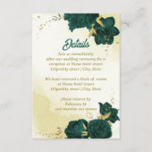 Smaragdgrüne Blume Gold-Blätter Begleitkarte (Vorderseite)