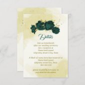 Smaragdgrüne Blume Gold-Blätter Begleitkarte (Vorne/Hinten)