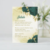 Smaragdgrüne Blume Gold-Blätter Begleitkarte (Stehend Vorderseite)