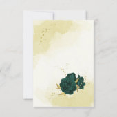 Smaragdgrüne Blume Gold-Blätter RSVP Karte (Rückseite)