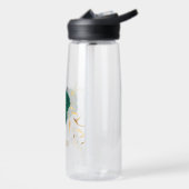 smaragdgrüne Blume Gold Blätter Trinkflasche (Links)
