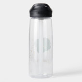 smaragdgrüne Blume Gold Blätter Trinkflasche (Rückseite)